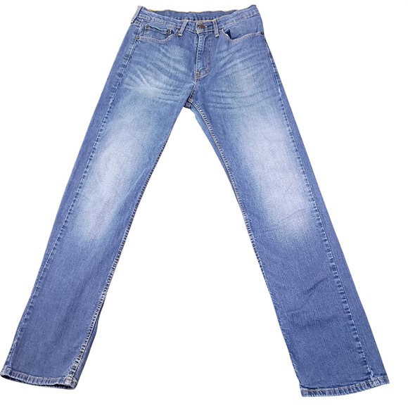 Levis 505 Regular Fit Straight Leg Mens Blue Jeans 32x34 Fits 31x32 Medium Wash - Picture 2 of 12